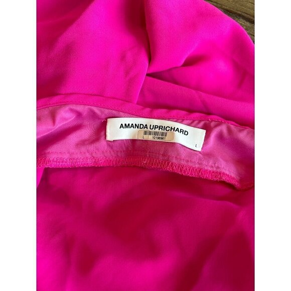 Amanda Uprichard Jasalina Maxi Dress Hot Pink Womens Size Large - Picture 11 of 11
